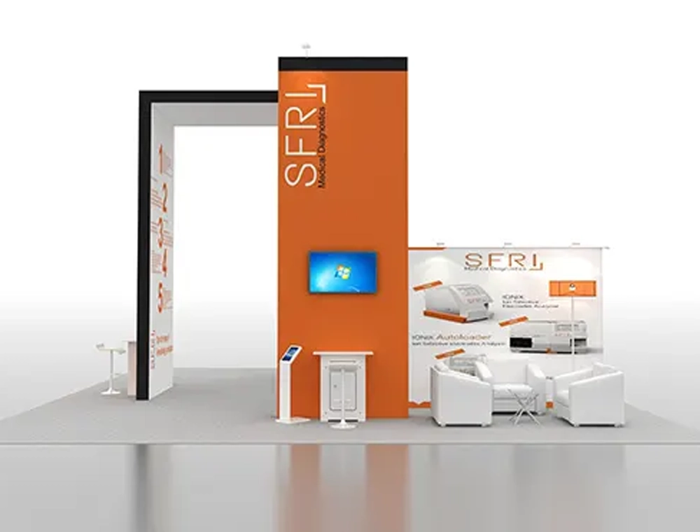 Innovative 30x30 trade show booth rental design